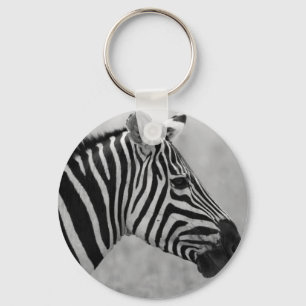 Chaveiro Design preto e branco selvagem bonito da zebra