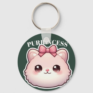 Chaveiro Design Princesa Fofa Arco de Gatinho Rosa