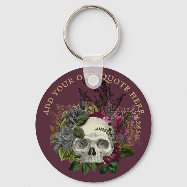 Chaveiro Design Próprio Rosa Gótico Burgundy  Morte do Góti (Frente)