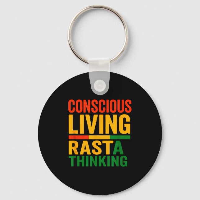 Chaveiro Design Rasta, Vida Consciente, Dito Motivacional (Frente)