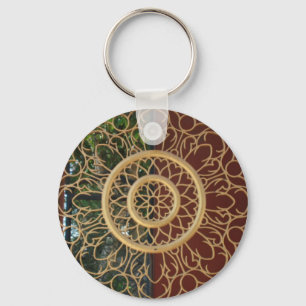 Chaveiro design redondo de ouro