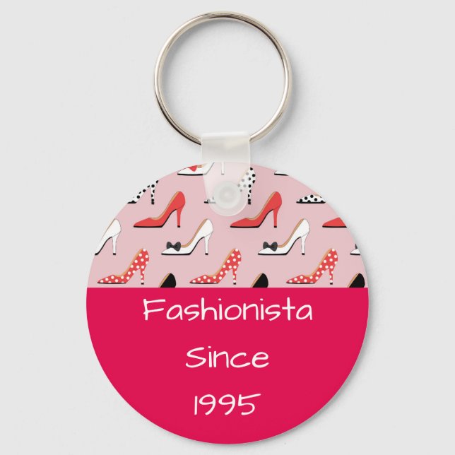 Chaveiro Design Rosa Fashionista Alto Salto Rosa (Frente)