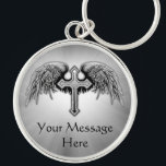 Chaveiro Design transversal voado anjo-da-guarda<br><div class="desc">Design transversal voado anjo-da-guarda</div>