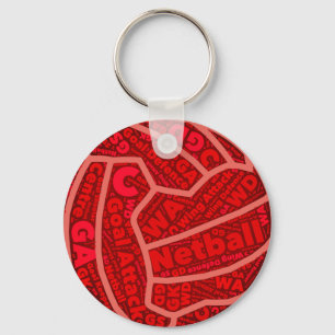 Chaveiro Design vermelho temático da bola da tipografia do