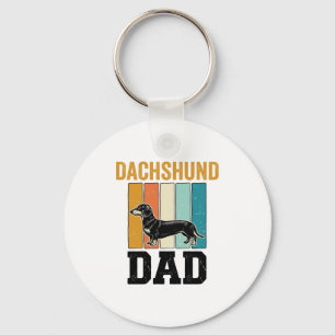 Chaveiro Design Vetorial Amante de Cachorro Pai Dachshund V