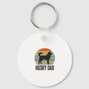 Chaveiro Design Vetorial de Cachorro Retro Husky Pai Vintag