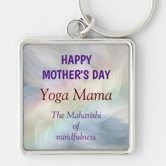Chaveiro Design Yoga Mama, Dia de as mães Feliz (Frente)