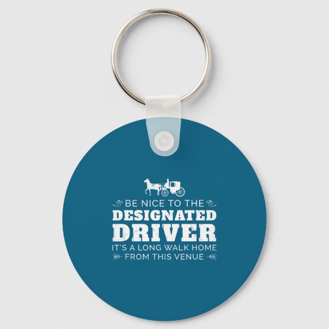 Chaveiro Designated Driver Horse Carriage Funny Men Women Q (Frente)