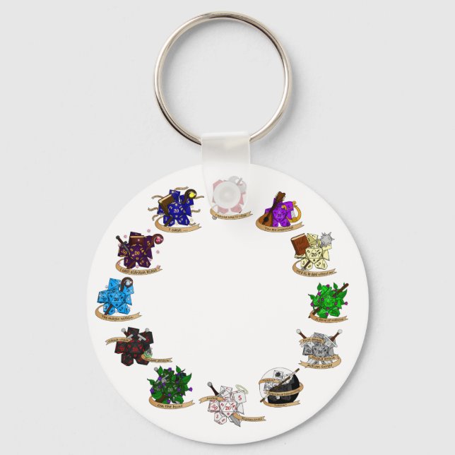 Chaveiro Designs de gelo da classe Dungeons e Dragon (Frente)