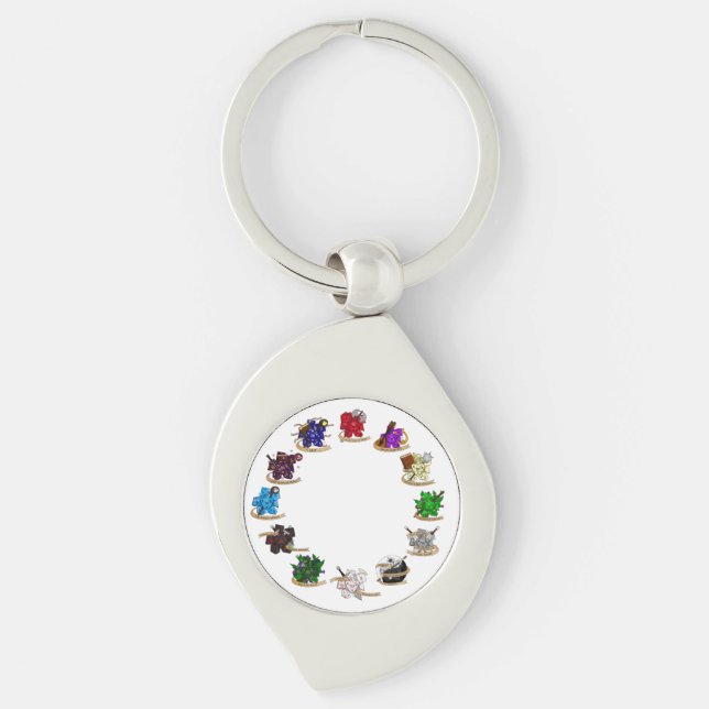 Chaveiro Designs de gelo da classe Dungeons e Dragon (Frente)