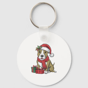 Chaveiro Desorte do Partido Xmas - Cão de Pitbull Terrier A