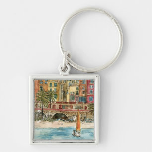 Chaveiro Destinos  Praia e Edifícios de Watercolor