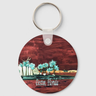 Chaveiro Destruin Florida abstrato Beach impressões de pres