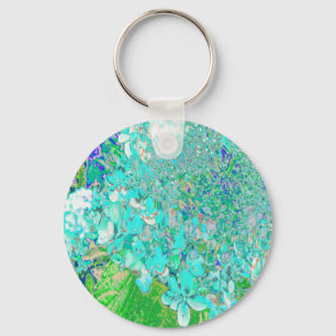 Chaveiro Detalhe de Aqua Elegante e Hydrangea de luz verde