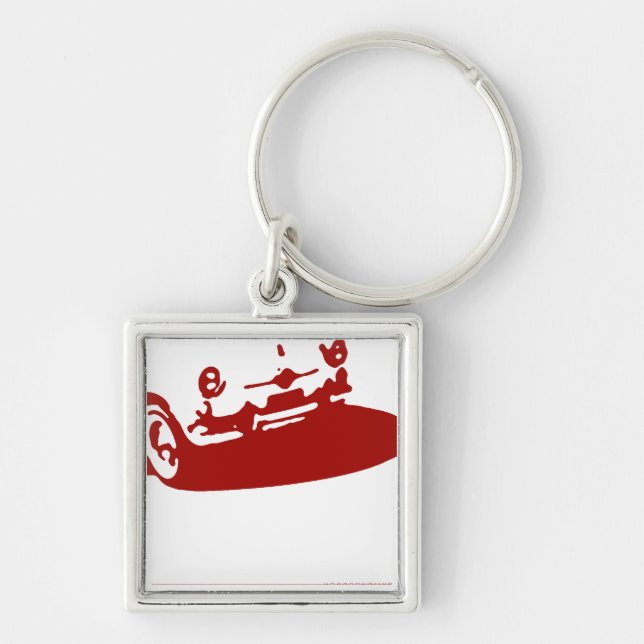 Chaveiro Detalhe de Fiat 600 - obscuridade - vermelho na (Frente)