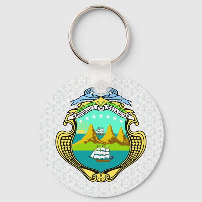 Chaveiro Detalhes do Casaco de Armas da Costa Rica (Frente)