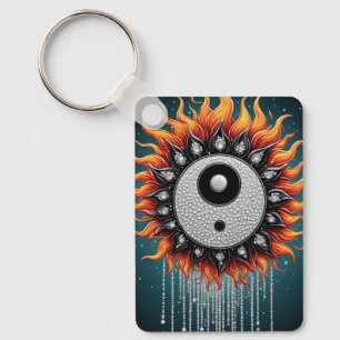 Chaveiro Detalhes do Yin Yang de Energia Radiante Laranja P