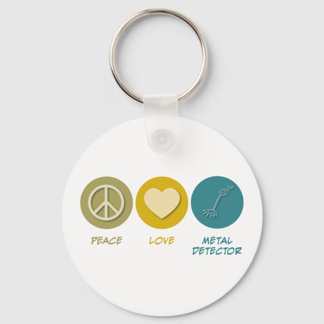 Chaveiro Detector de Metal Peace Love (Frente)