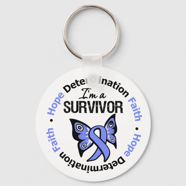 Chaveiro Determinação da esperança do Sobrevivente de cânce (Frente)