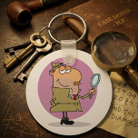 Chaveiro Detetive<br><div class="desc">Um detetive de desenho animado em um caso. Este design parece realmente eficaz nestes Porta-chaves</div>