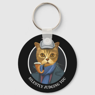 Chaveiro Detetive Cat - Silenciosamente Julgando Você