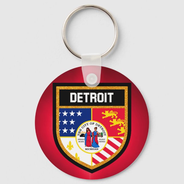 Chaveiro Detroit Flag (Frente)