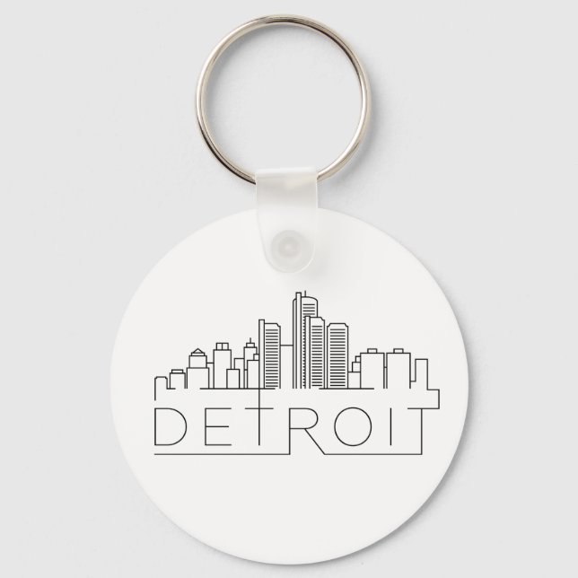 Chaveiro Detroit Stylized Skyline (Frente)