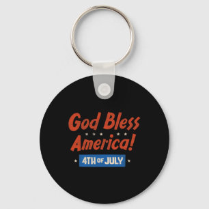 Chaveiro Deus Abençoe a América Feliz 4 de Julho Patriótico