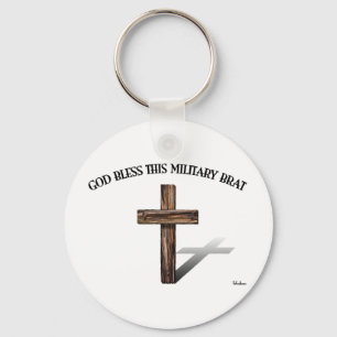 Chaveiro DEUS ABENÇOE ESTE PIRRALHO MILITAR com cruz robust