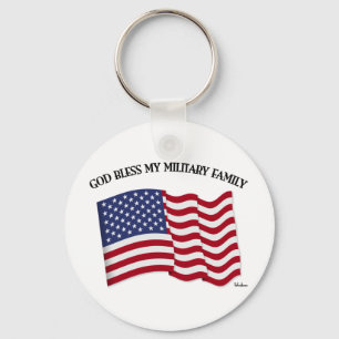 Chaveiro DEUS ABENÇOE MINHA FAMÍLIA MILITAR com bandeira