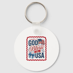 Chaveiro Deus Abençoe Os EUA Camisa Vintage Patriótica Desi