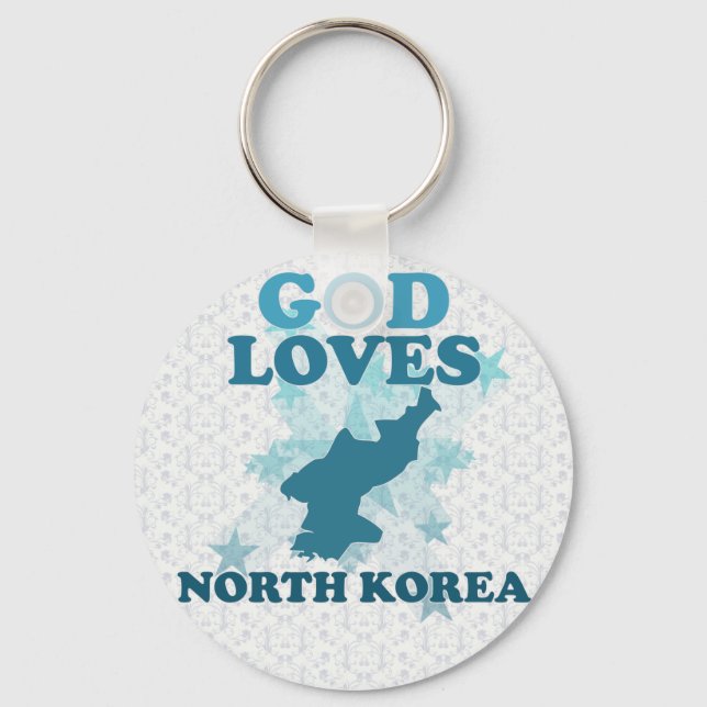 Chaveiro Deus ama a coreia do norte (Frente)