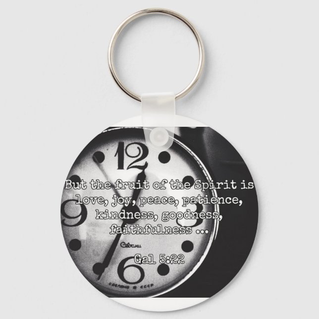 Chaveiro Deus cita: Gal 5:22 — "Fruta do Espírito" (Frente)