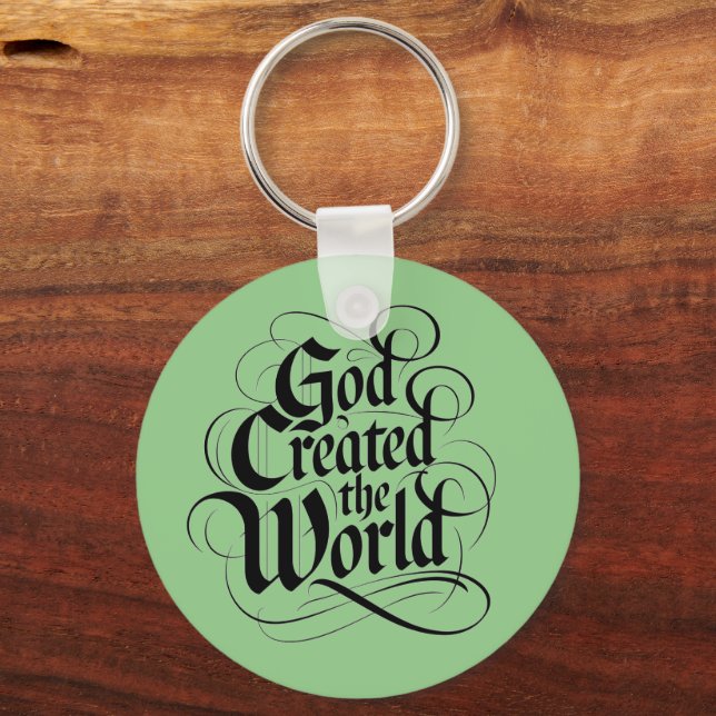 Chaveiro Deus Criou o mundo (Frente)