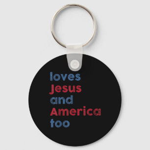 Chaveiro Deus Cristão 4 De Julho Ama Jesus E América