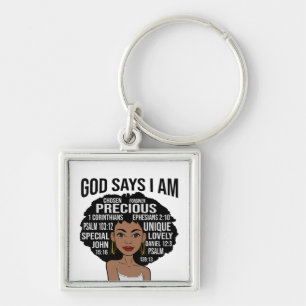 Chaveiro Deus diz que eu sou cristã negra Melanin Sista