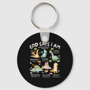 Chaveiro Deus Diz Que Eu Sou Versículo Bíblico De Dinossaur