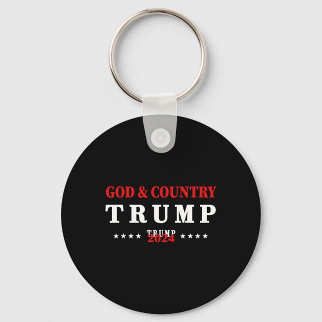 Chaveiro Deus E País Trump 2024 (Frente)