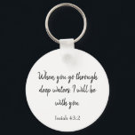 Chaveiro Deus estará com você Bíblia Verse<br><div class="desc">Uma bela escritura, esta chaveiro apresenta: "Quando você passar por águas profundas, eu estarei com você." Um presente excelente para um amado, peça o seu hoje!</div>