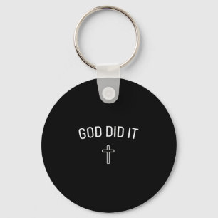 Chaveiro Deus Fez - Simples Cruz Religiosa Cristã Mini