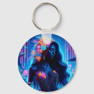 Chaveiro Deusa de Light Neon brilha a fantasia florestal
