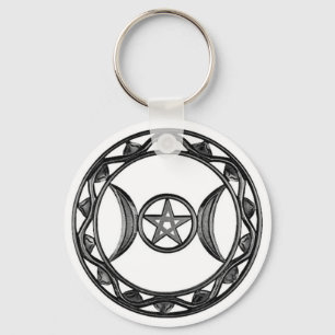 Chaveiro Deusa tripla com Pentagram