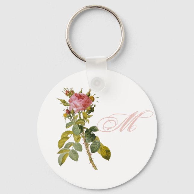 Chaveiro Dever Monograma Personalizado de Rosa de Atualizaç (Frente)