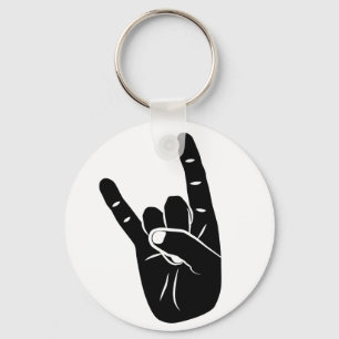 Chaveiro Devil corno sign language pictogram for rock music