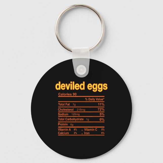 Chaveiro Deviled Egg Nutrition Facts Funny Thanksgiving Chr (Frente)
