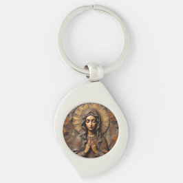 Chaveiro Devoção Talhada Maria de Madeira