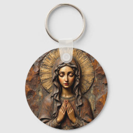 Chaveiro Devoção Talhada Maria de Madeira
