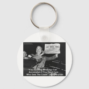 Chaveiro Dewey Beats Truman Engraçado Oferece Botões De Cam