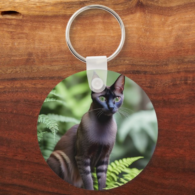 Chaveiro Dexter O Gato Negro Siamês, Keyring (Frente)