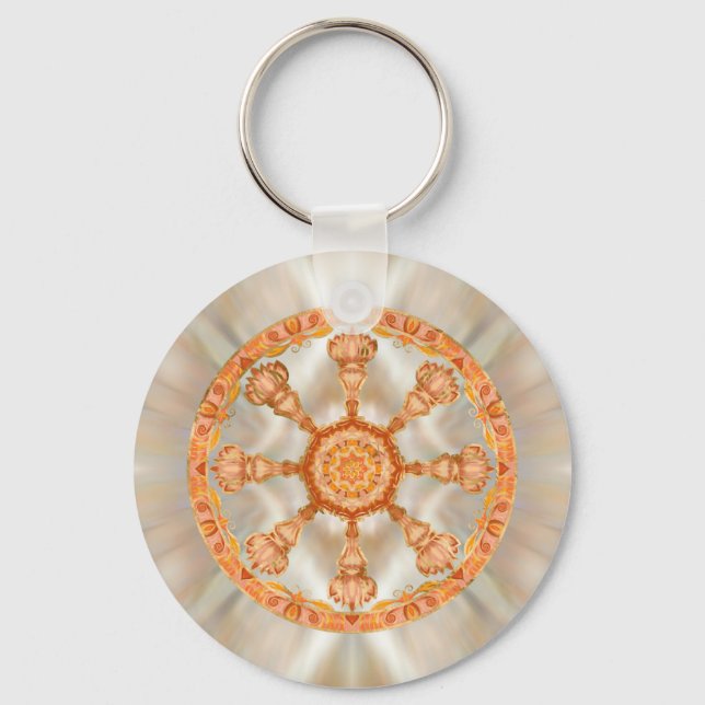 Chaveiro Dharma Wheel - Dharmachakra (Frente)